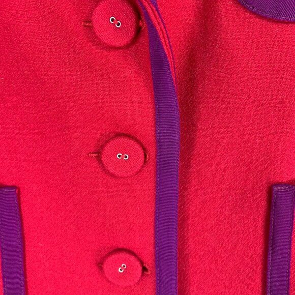 Baia Red purple Suit Jacket with Classic Fit and Versatile Style Boxy Fit sz8 - Picture 5 of 16